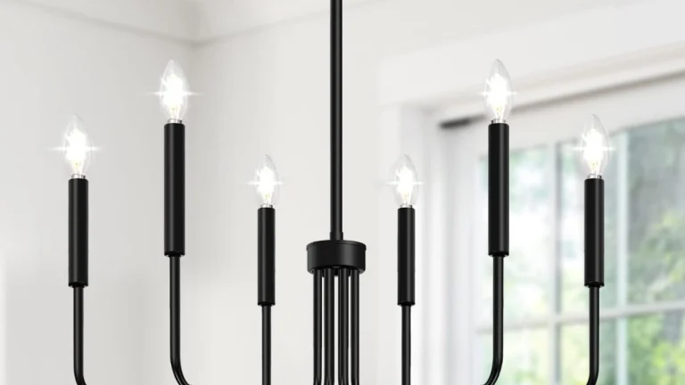 Black Chandelier Review: Adjustable 6-Light Farmhouse Style