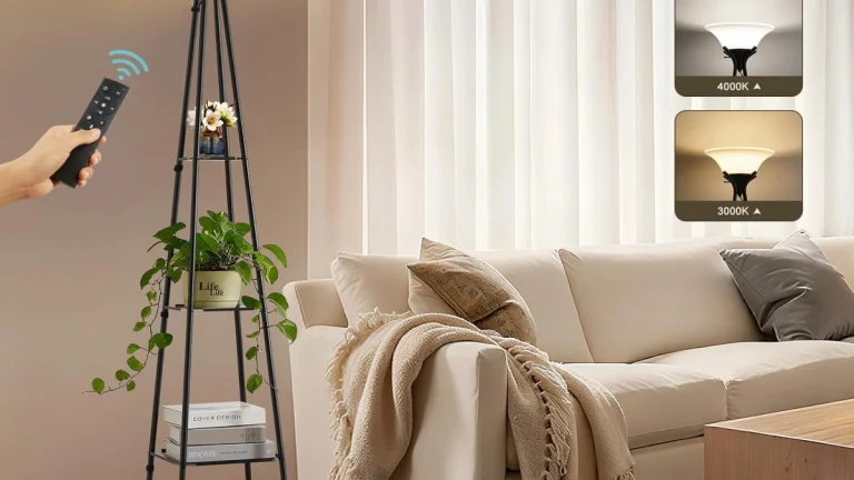 Torchiere Floor Lamp Review: Shelves, Remote, LED Light
