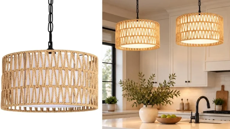 Warm Beige Woven Drum Review: Cozy Woven Pendant Light